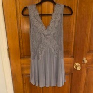 Gimmicks eyelash lace double V-neck tank top